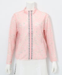 メッシュ花柄ブルゾン（ピンク）