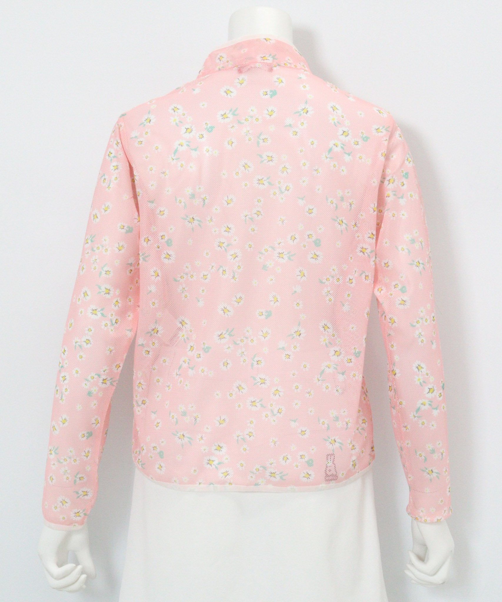 メッシュ花柄ブルゾン後（ピンク）