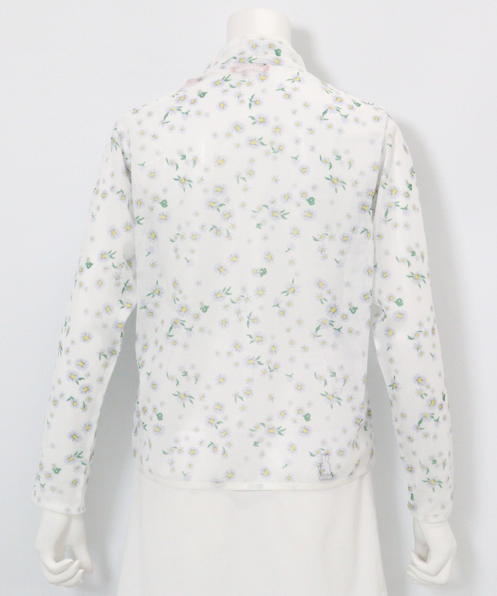 メッシュ花柄ブルゾン後（ホワイト）