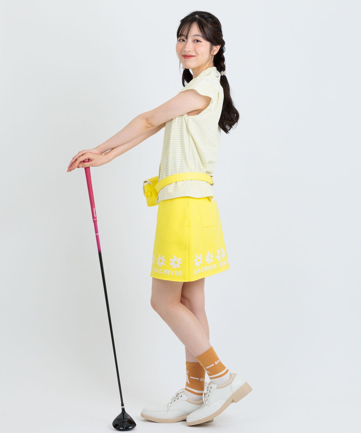 【アルチビオセットアップ新品２点】黒モックネック＆2022春夏スカートサイズ36 レディース アルチビオ UV撥水フロントベルトスカート A556318 女性用