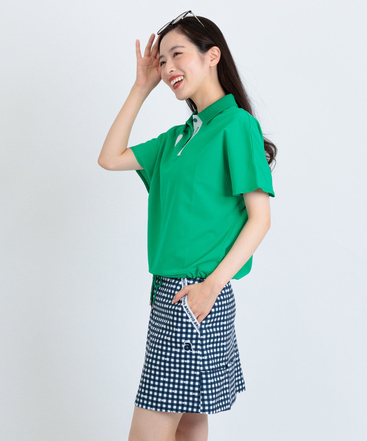 UV冷感ギンガムチェックスカート|アルチビオ - ゴルフウェアや婦人服通販