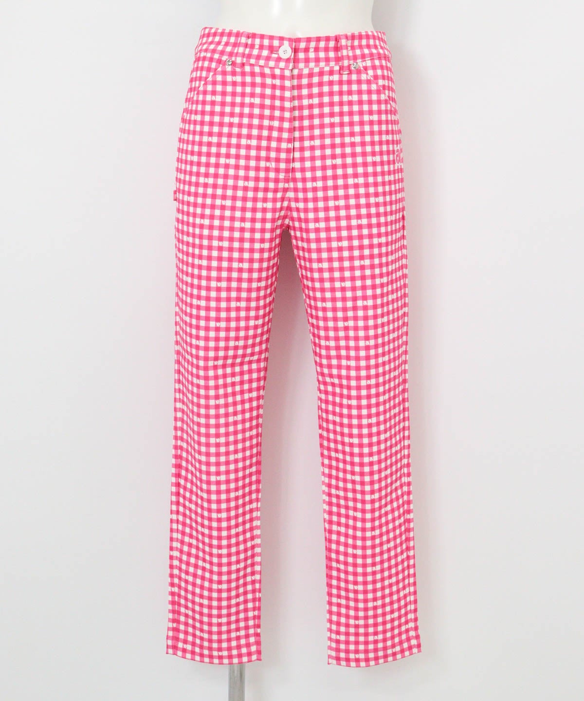 UV冷感ギンガムチェックパンツ（ピンク）