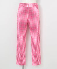 UV冷感ギンガムチェックパンツ（ピンク）