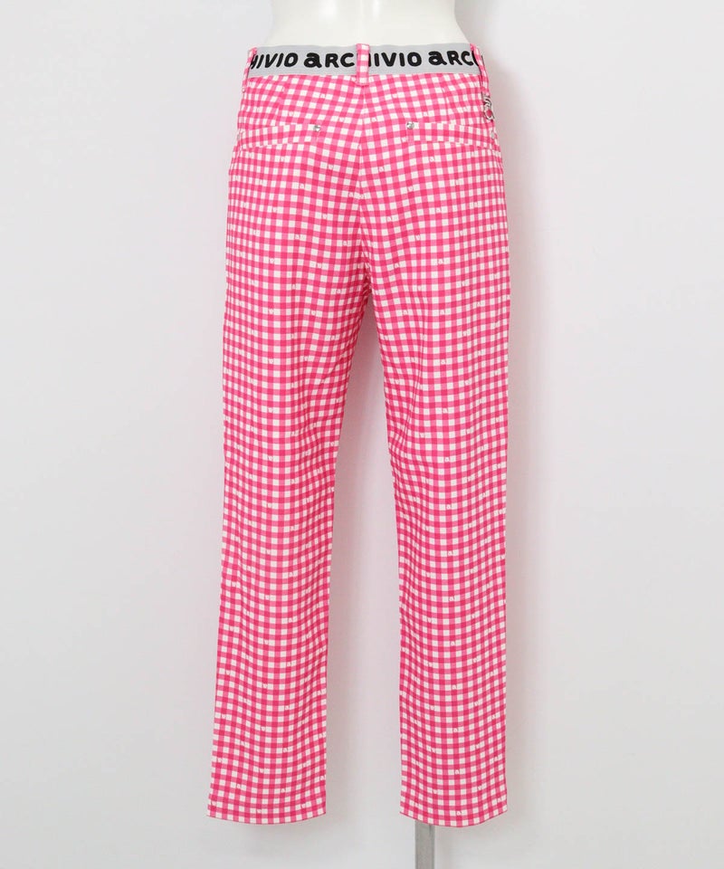 UV冷感ギンガムチェックパンツ後（ピンク）