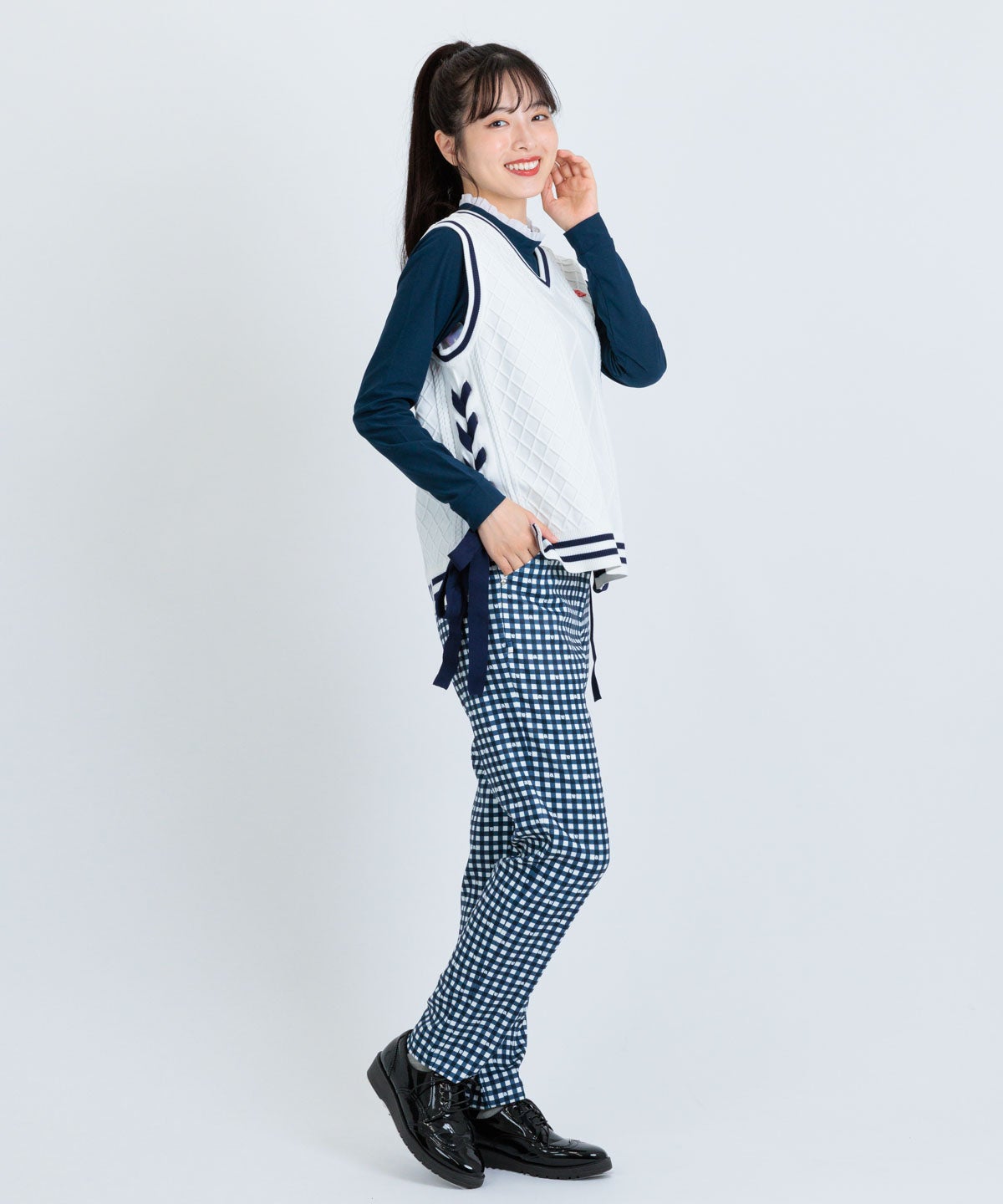 UV冷感ギンガムチェックパンツ|アルチビオ - ゴルフウェアや婦人服通販