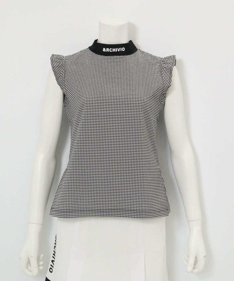 ギンガムフリル冷感プルオーバー（ブラック）