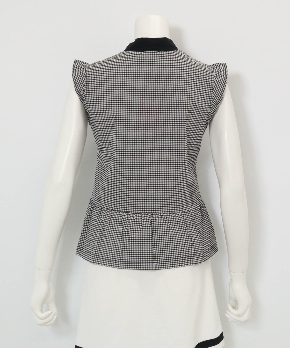 ギンガムフリル冷感プルオーバー後（ブラック）