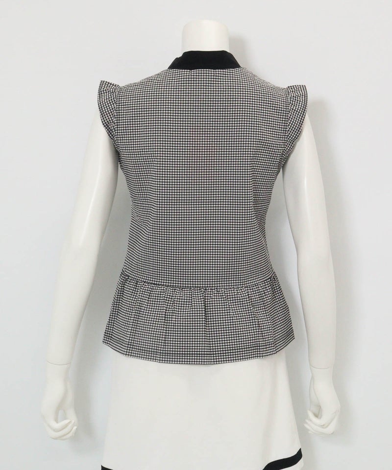 ギンガムフリル冷感プルオーバー後（ブラック）