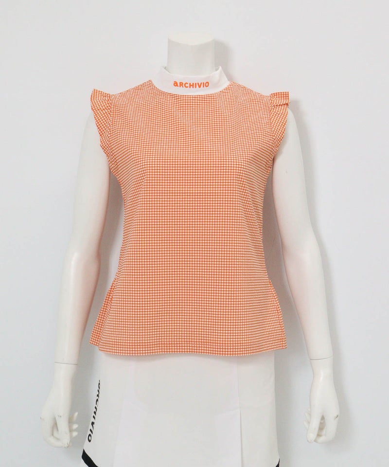 ギンガムフリル冷感プルオーバー（オレンジ）