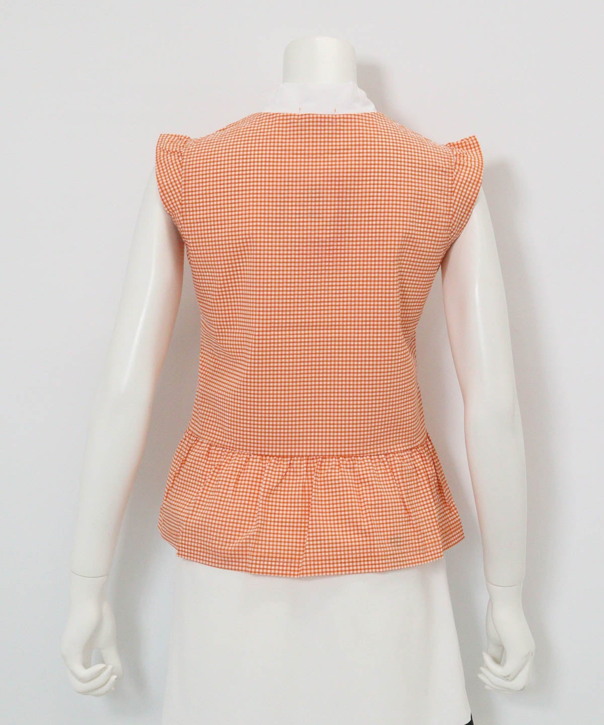 ギンガムフリル冷感プルオーバー後（オレンジ）