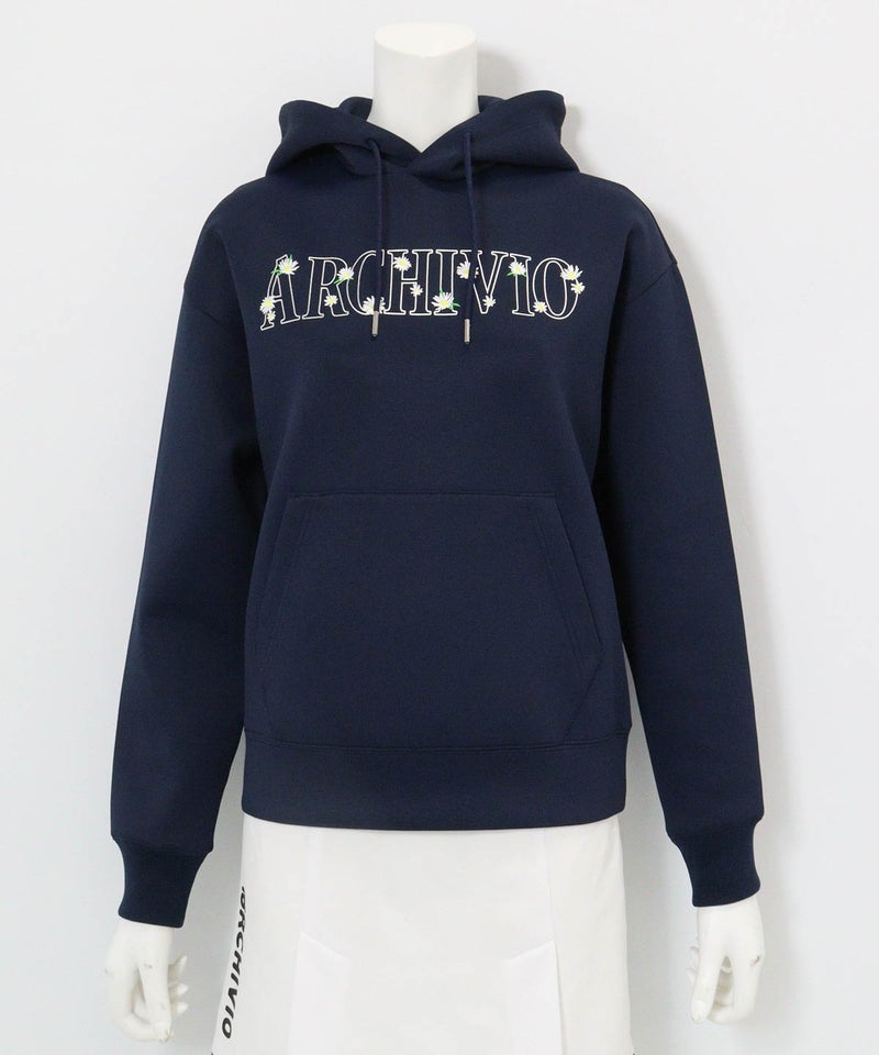 花柄刺繍UVダンボールパーカー（ネイビー）