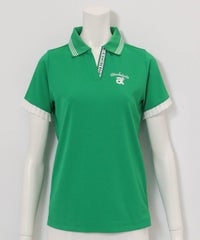 スキッパー襟速乾ポロシャツ（グリーン）