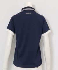 スキッパー襟速乾ポロシャツ後（ネイビー）