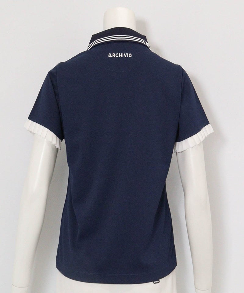 スキッパー襟速乾ポロシャツ後（ネイビー）