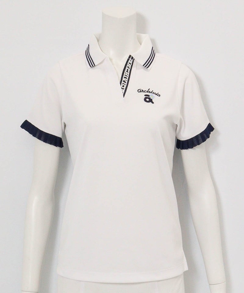 スキッパー襟速乾ポロシャツ（ホワイト）