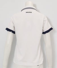 スキッパー襟速乾ポロシャツ後（ホワイト）