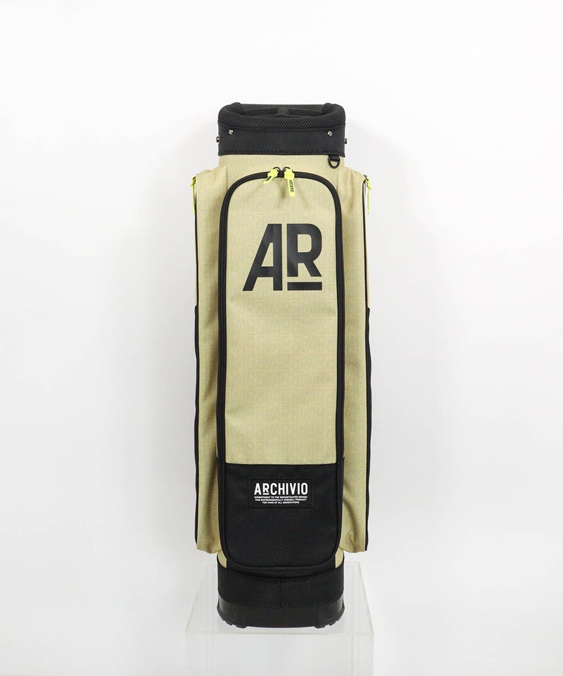 【メンズ】ARロゴ柄キャディバッグ後（ベージュ）