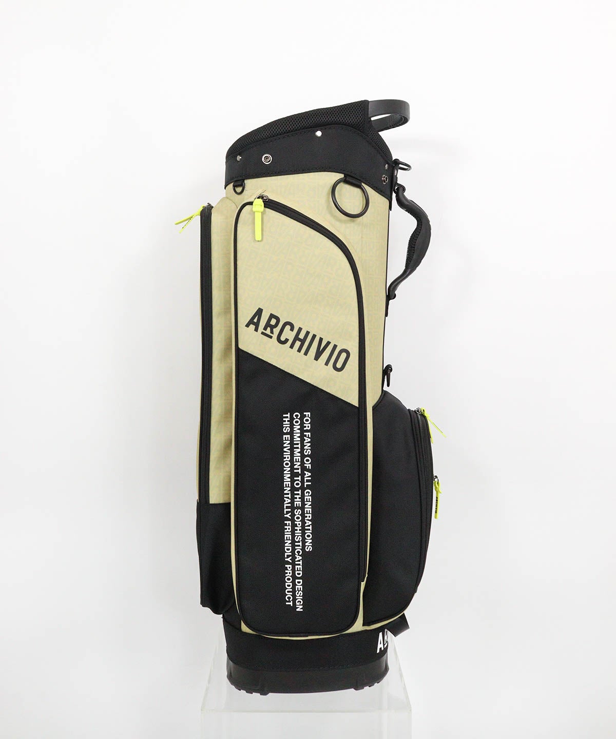 【メンズ】ARロゴ柄キャディバッグ横（ベージュ）