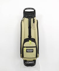 【メンズ】ARロゴ柄キャディバッグ正面（ベージュ）