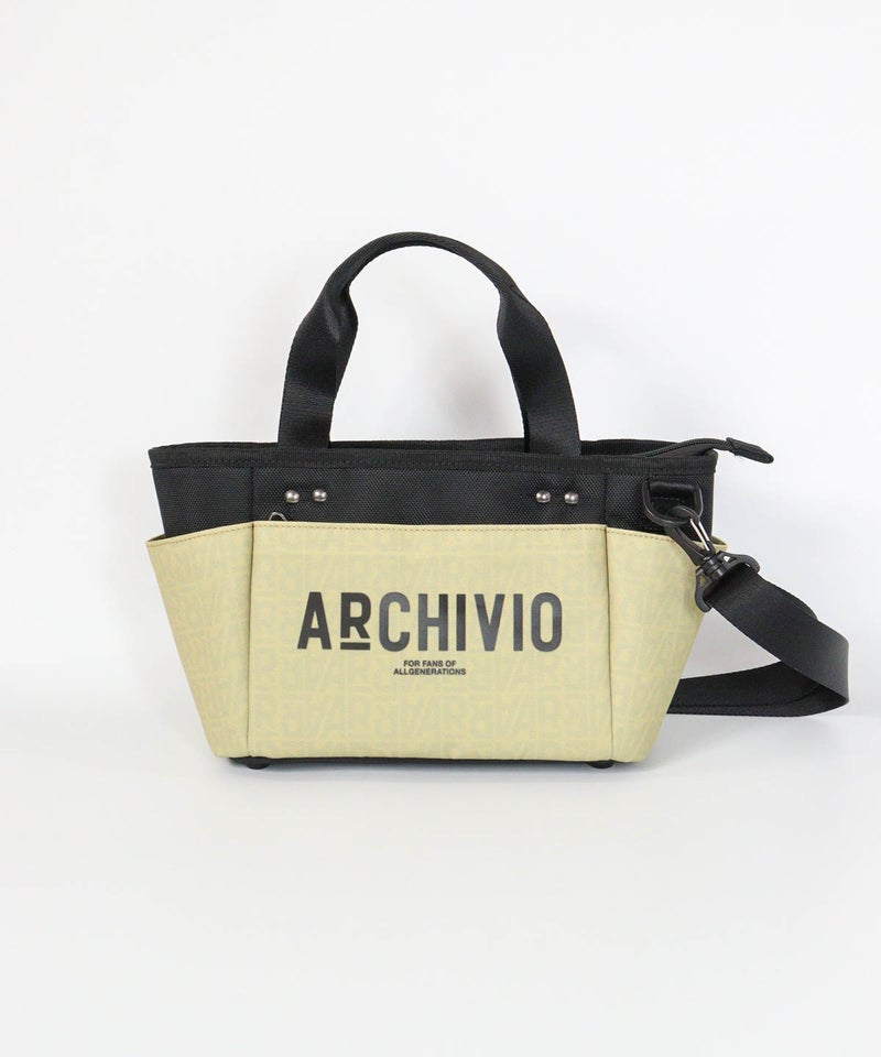 【メンズ】ARロゴ柄ラウンドバッグ（ベージュ）