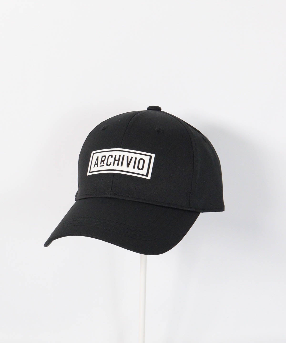 【メンズ】ボックスロゴ撥水キャップ（ブラック×ホワイト）