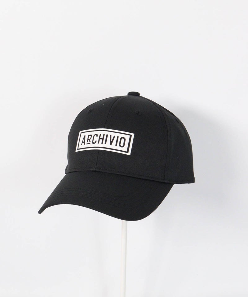 【メンズ】ボックスロゴ撥水キャップ（ブラック×ホワイト）