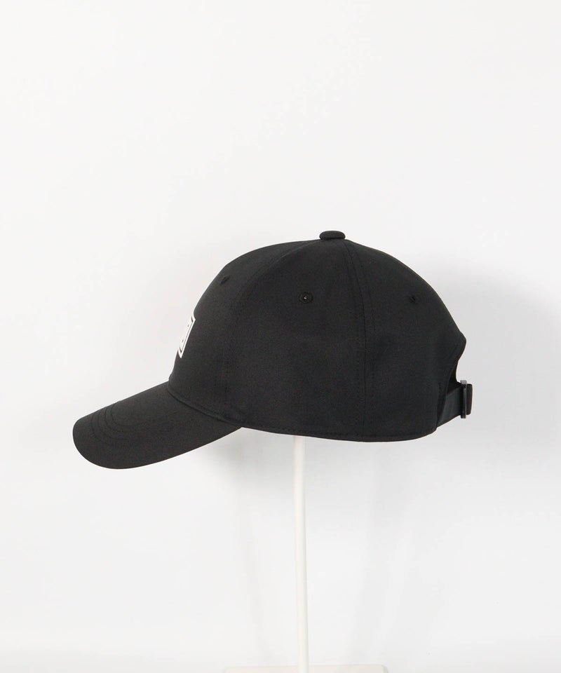 【メンズ】ボックスロゴ撥水キャップ左横（ブラック×ホワイト）