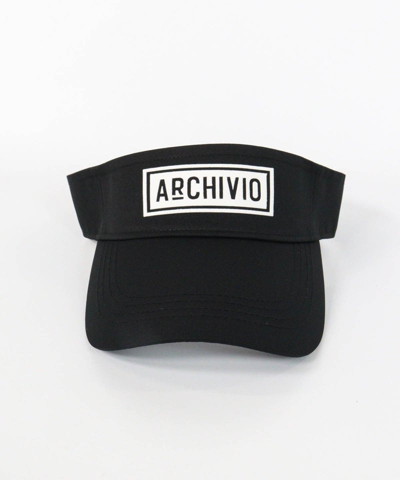 【メンズ】ボックスロゴサンバイザー正面（ブラック×ホワイト）