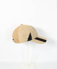 【メンズ】メッシュバイカラーキャップ右横（ベージュ）