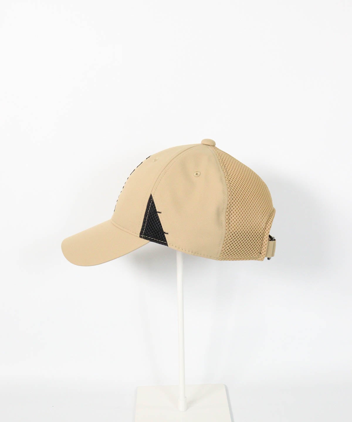 【メンズ】メッシュバイカラーキャップ左横（ベージュ）