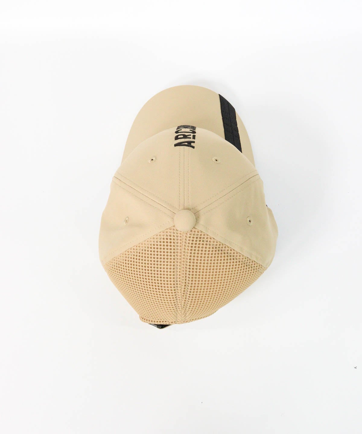 【メンズ】メッシュバイカラーキャップ上部（ベージュ）
