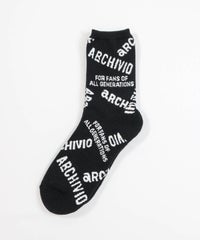 【メンズ】MIXロゴソックス(ブラック）