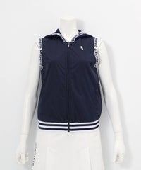 前後異素材ジップベスト（ネイビー）