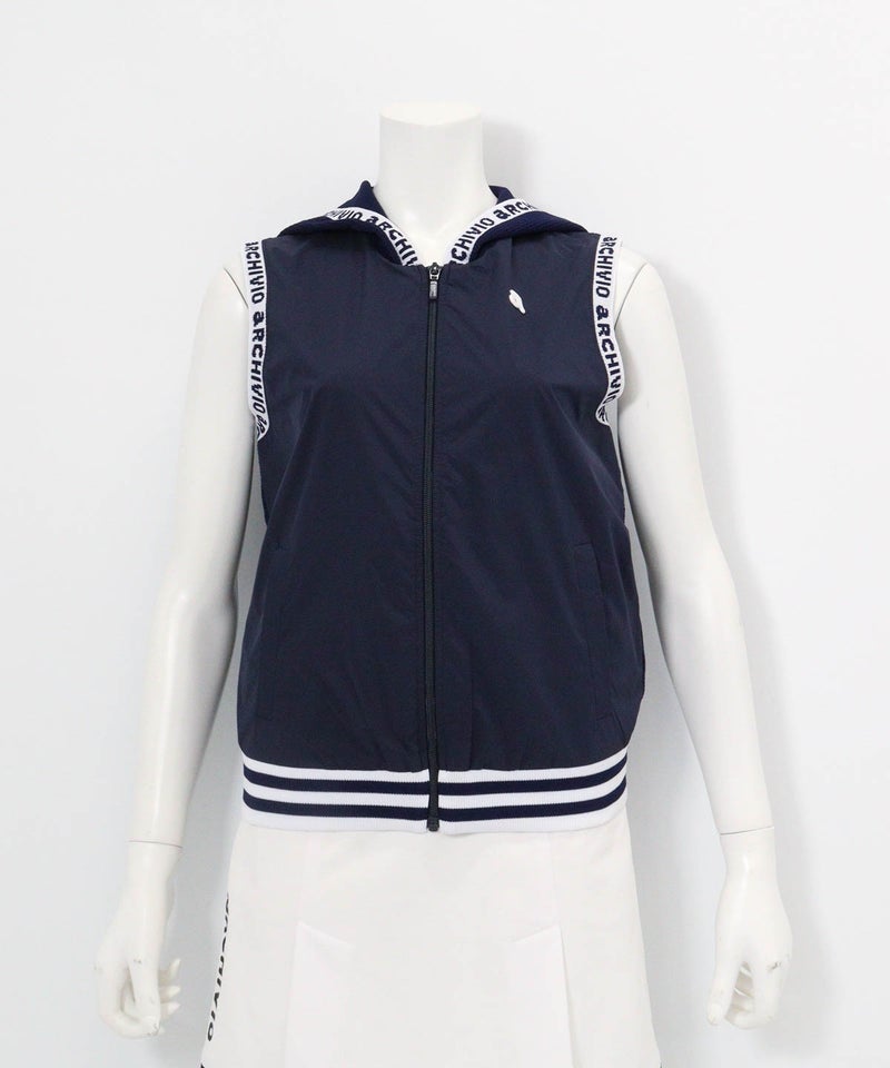 前後異素材ジップベスト（ネイビー）