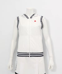 前後異素材ジップベスト（ホワイト）