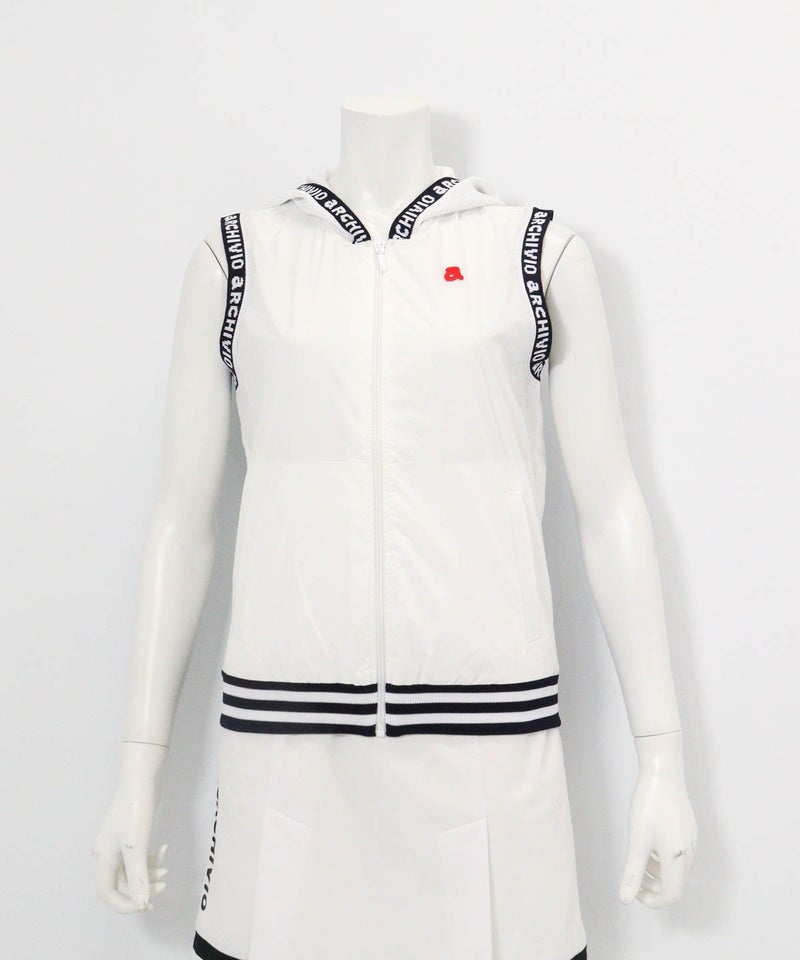 前後異素材ジップベスト（ホワイト）