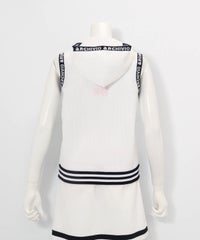 前後異素材ジップベスト後（ホワイト）