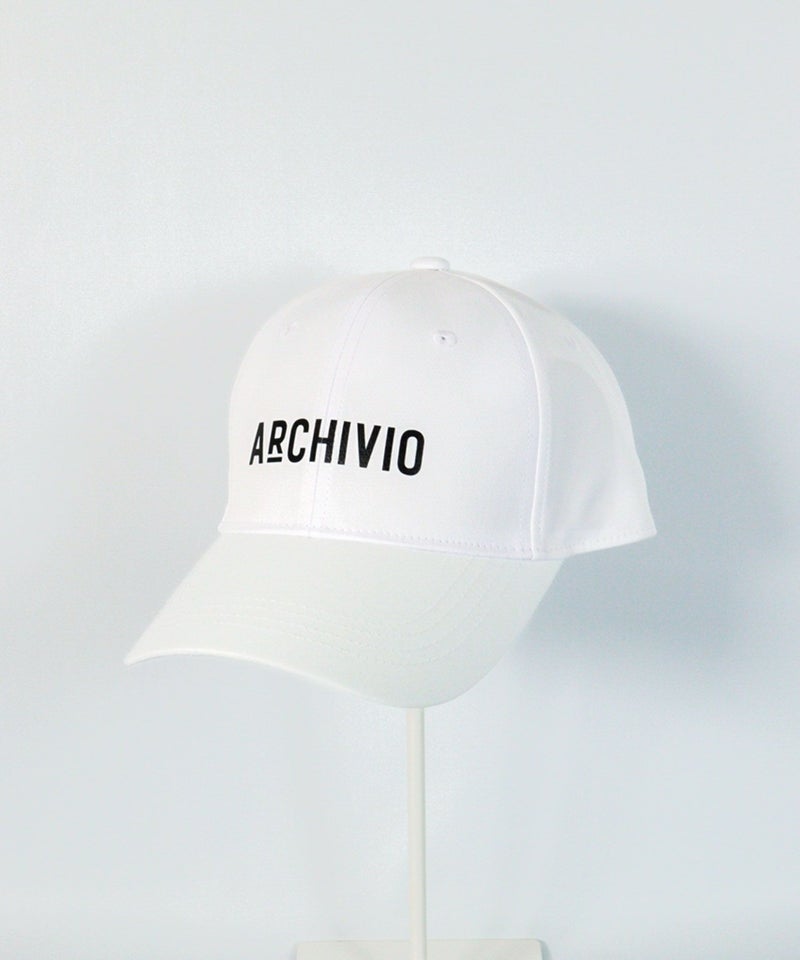 【メンズ】モノトーンロゴ撥水キャップ(ホワイト×ブラック)