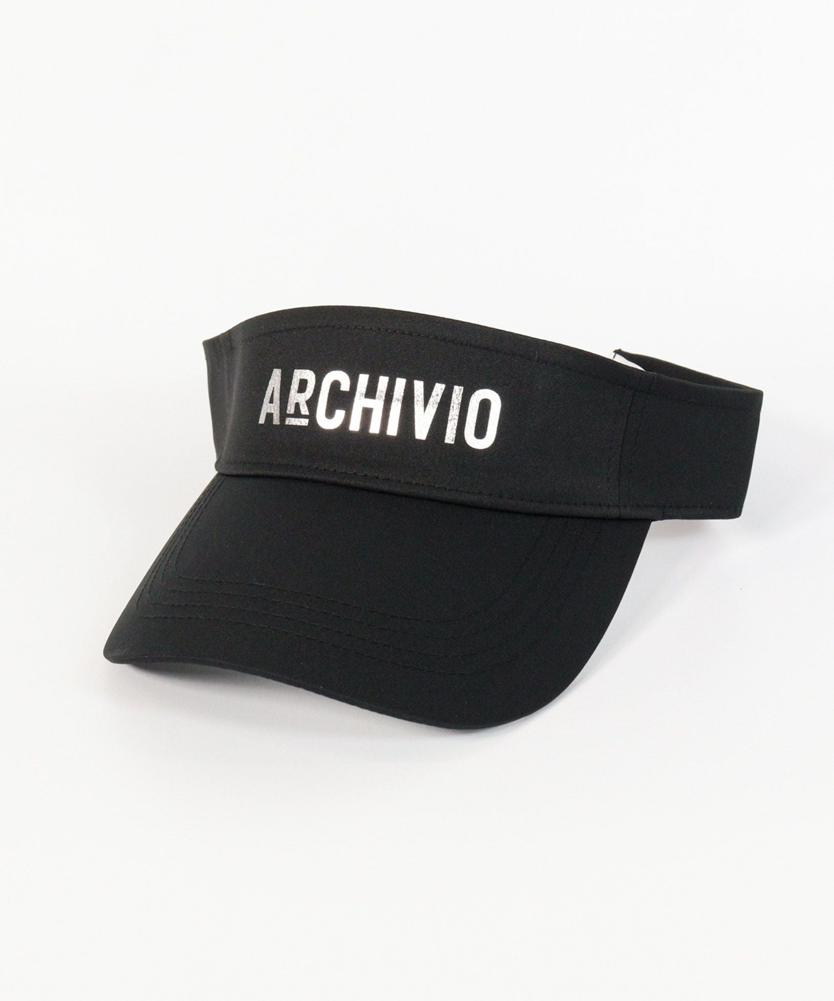 【メンズ】モノトーンロゴサンバイザー(ブラック×シルバー)