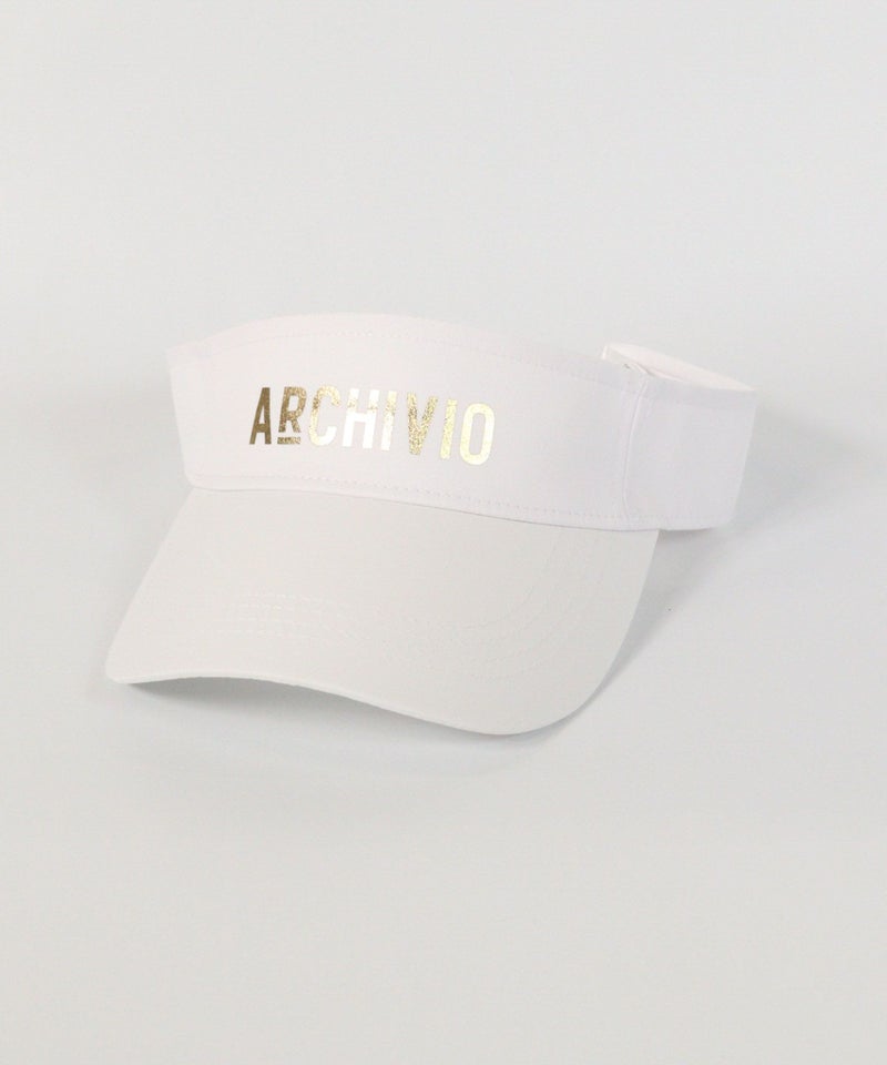 【メンズ】モノトーンロゴサンバイザー(ホワイト×ゴールド)