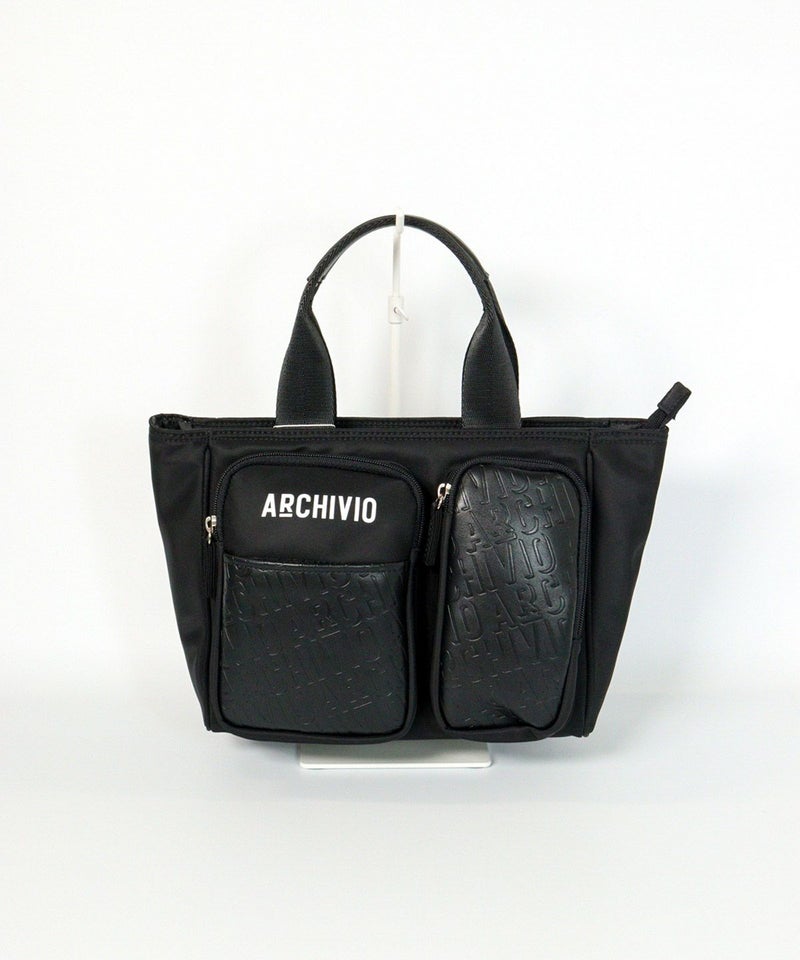 【メンズ】箔押しポケットカートバッグ(ブラック)前