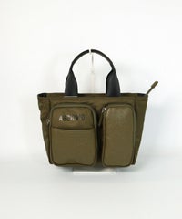 【メンズ】箔押しポケットカートバッグ(カーキ)前