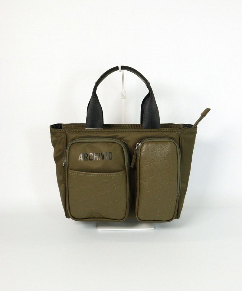 【メンズ】箔押しポケットカートバッグ(カーキ)前