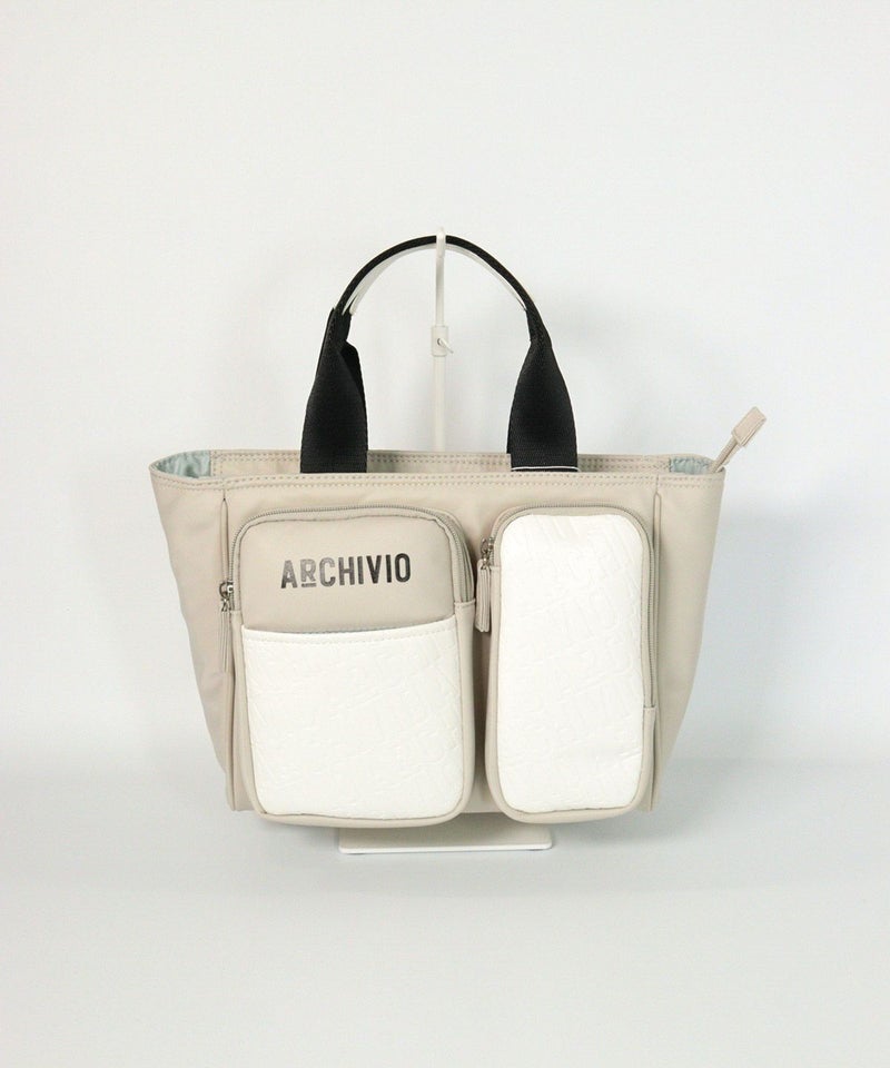 【メンズ】箔押しポケットカートバッグ(ライトグレー)前