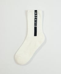 【メンズ】ロゴラインショートソックス(ホワイト×ブラック)