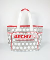 ドット柄ボストンバッグ（ライトグレー）