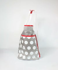 ドット柄ボストンバッグ（ライトグレー）