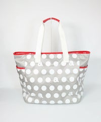 ドット柄ボストンバッグ（ライトグレー）