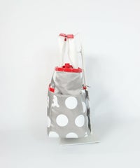 ドット柄カートバッグ横（ライトグレー）