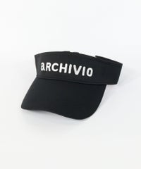 ベーシックロゴ刺繍サンバイザー(ブラック×ホワイト)